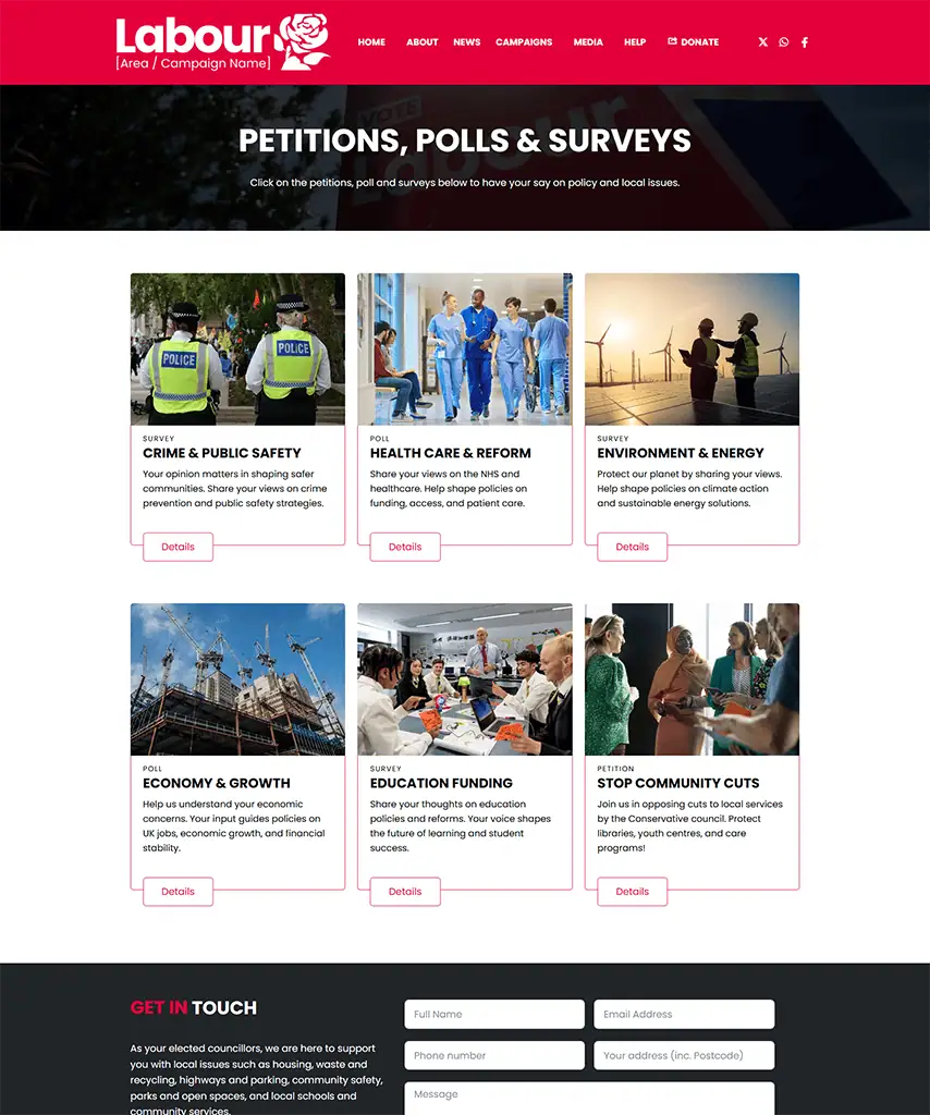 Petitions, Polls & Surveys ↗